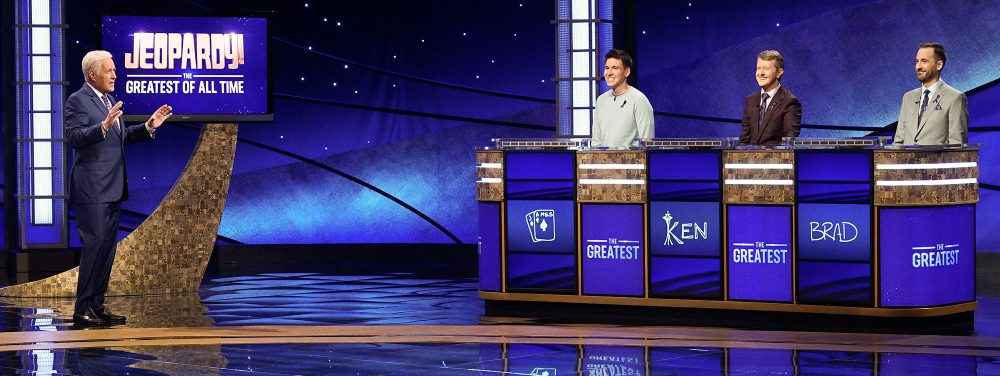 Alex Trebek, James Holzhauer, Ken Jennings, and Brad Rutter End of Jeopardy