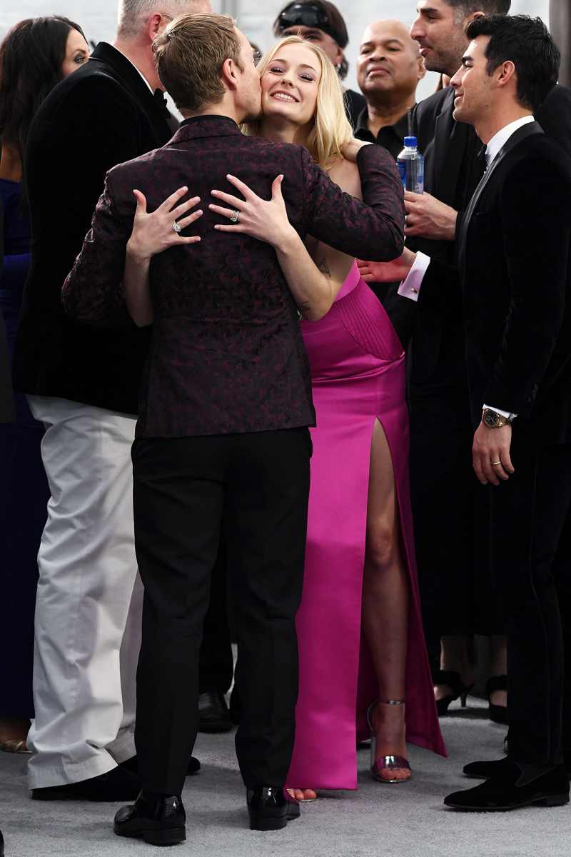 Alfie Allen Kissing Sophie Turner on the Cheek While Joe Jonas Looks On Inside the SAG Awards 2020