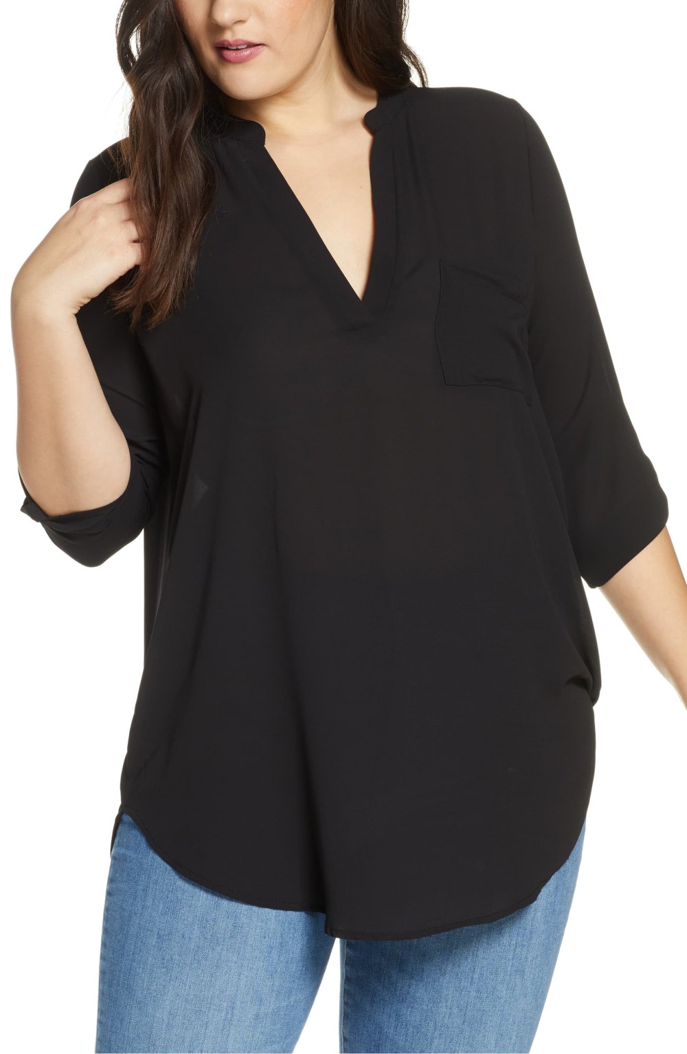 All In One Perfect Henley Tunic (Black)