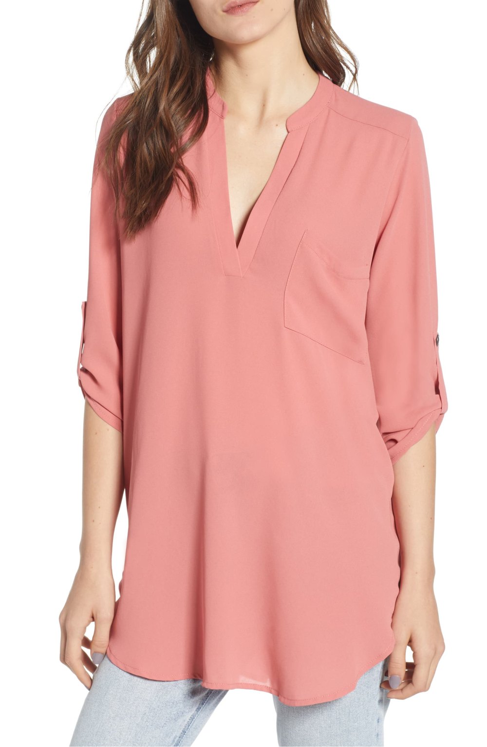 All In One Perfect Henley Tunic (Faded Rose)