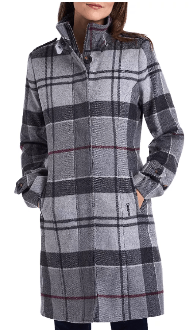 Barbour Seonaid Wool-Blend Plaid Coat