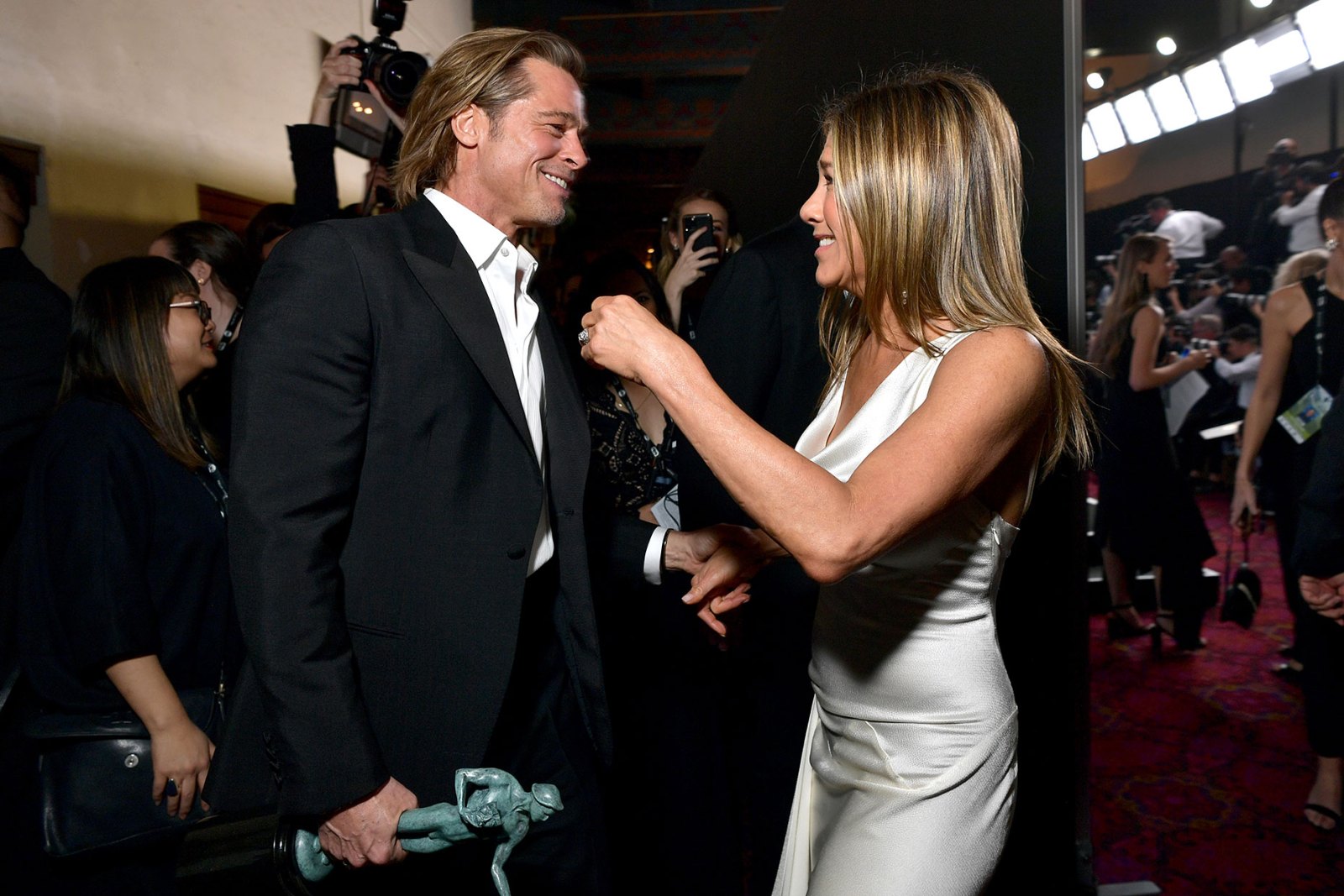 Brad Pitt and Jennifer Aniston Backstage SAG Awards 2020