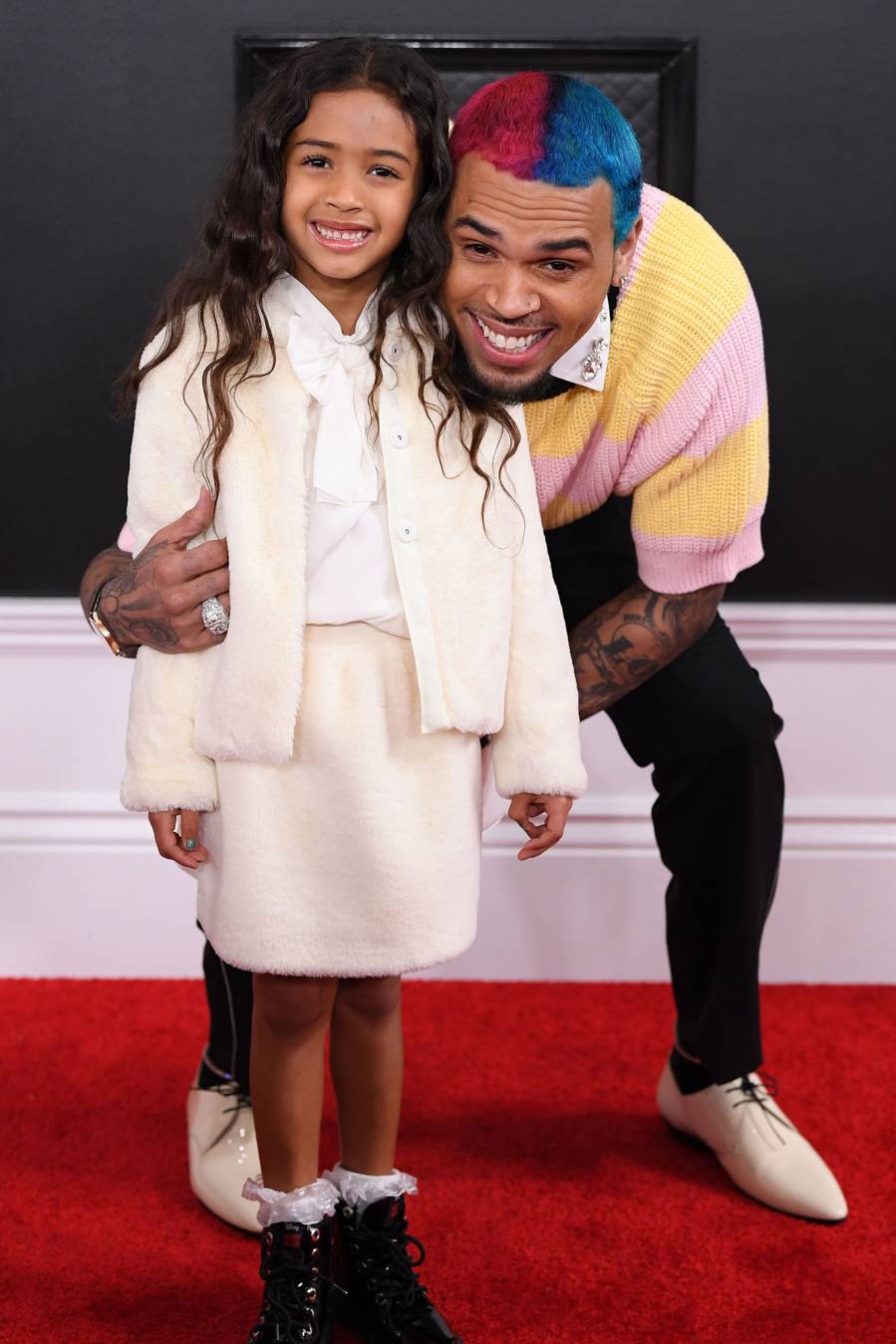 Chris Brown and Royalty Brown Family Grammys 2020