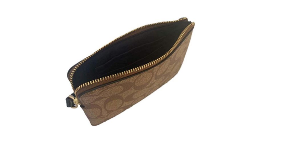 Coach Signature PVC Leather Corner Wristlet