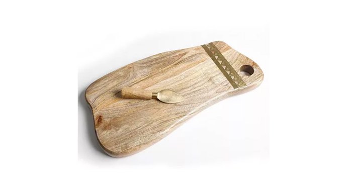 Cravings by Chrissy Teigen Wood Serving Board with metal trim and cheese knife, Created For Macy's