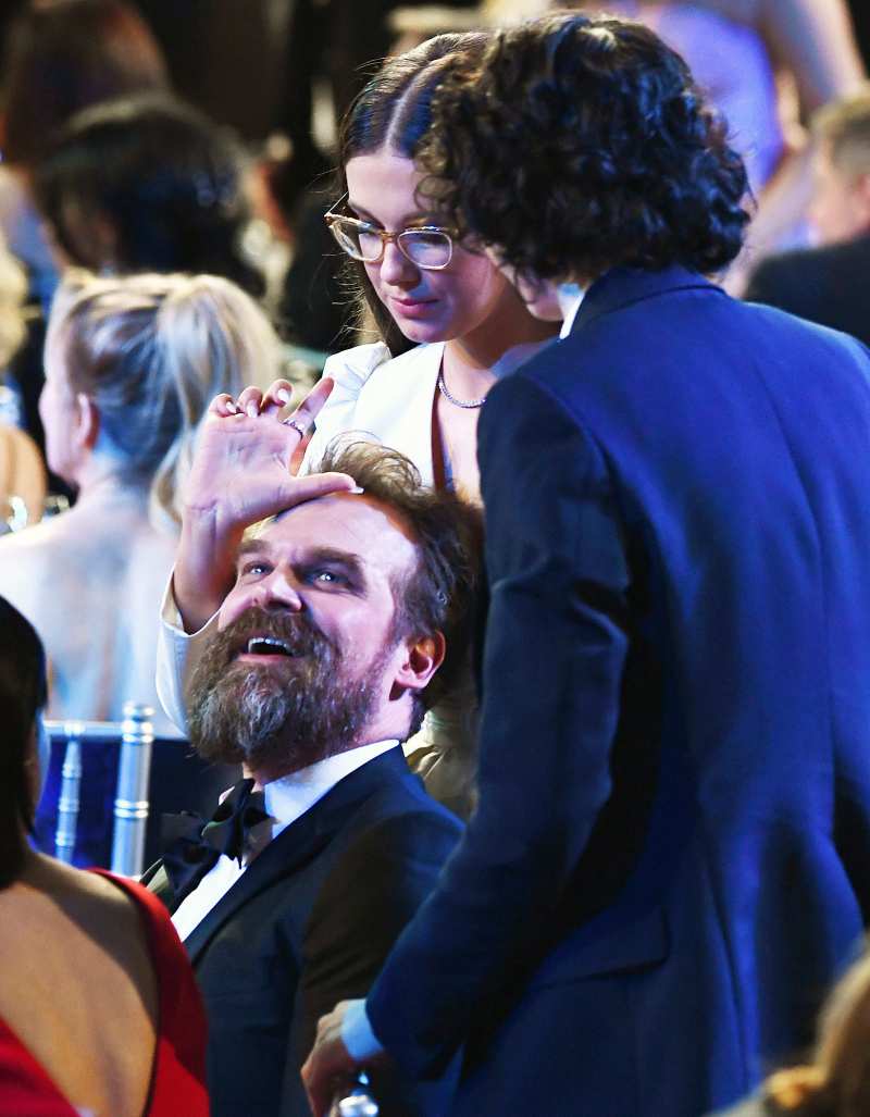 David Harbour Millie Bobby Brown and Finn Wolfhard Inside the SAG Awards 2020