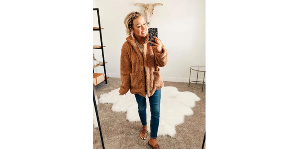 ECOWISH Women's Coat Casual Lapel Fleece