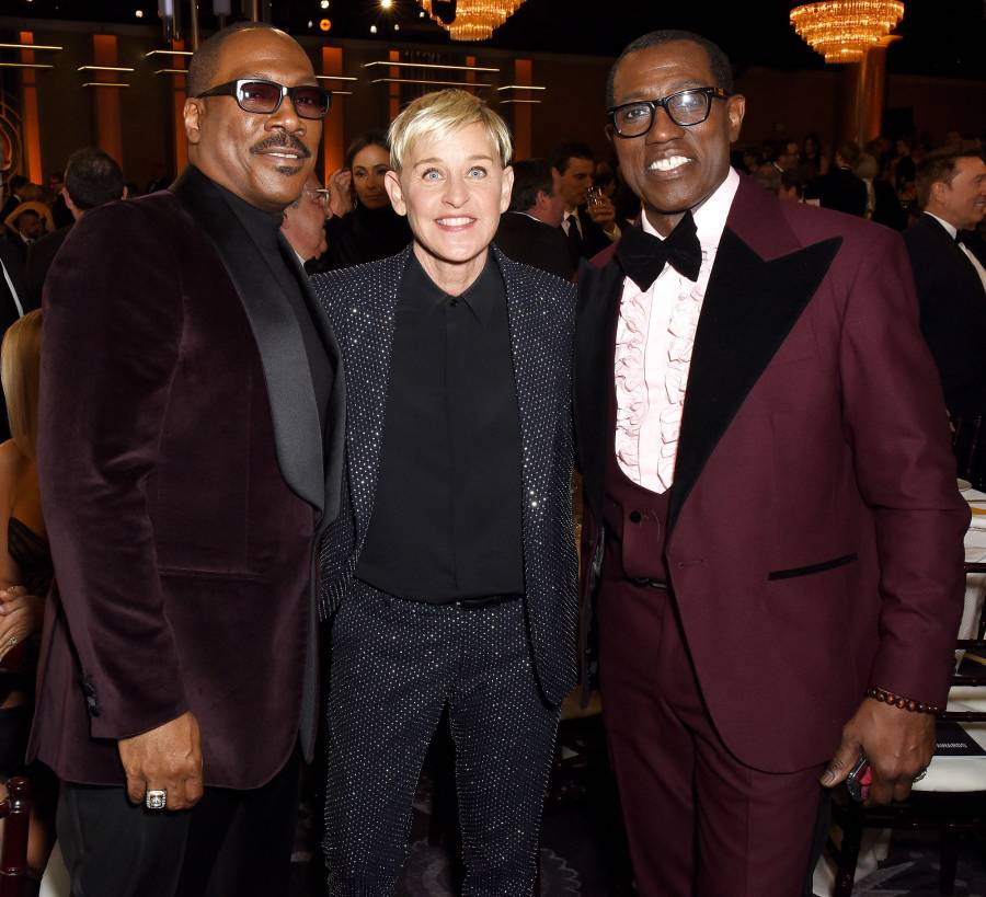 Eddie Murphy Ellen DeGeneres and Wesley Snipes Inside the Golden Globes 2020