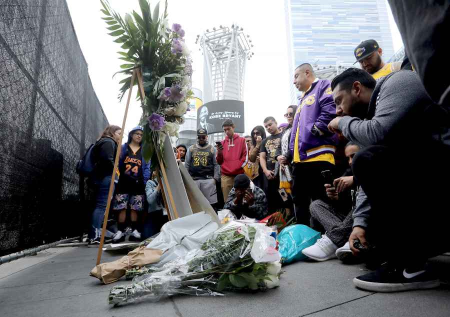 Fans Mourn Kobe Bryant Outside the Staples Center 7