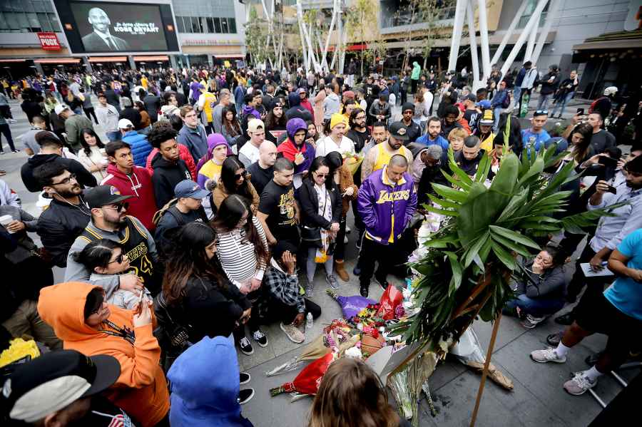 Fans Mourn Kobe Bryant Outside the Staples Center 7
