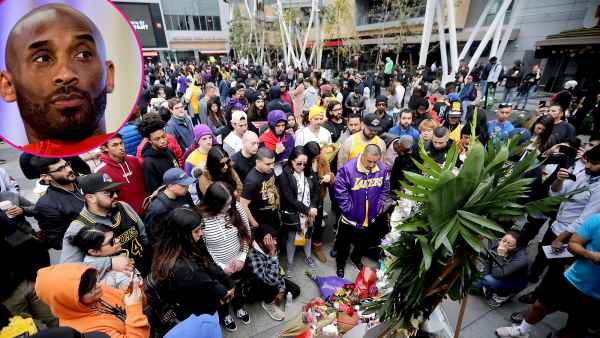 Fans Mourn Kobe Bryant Outside the Staples Center p