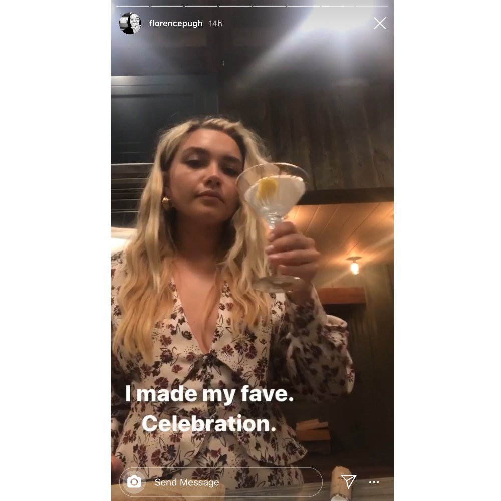 Florence Pugh Celebrates Her Oscar Nomination With a Homemade Cocktail