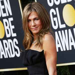 Jennifer Aniston Wearing Black Golden Globes 2020