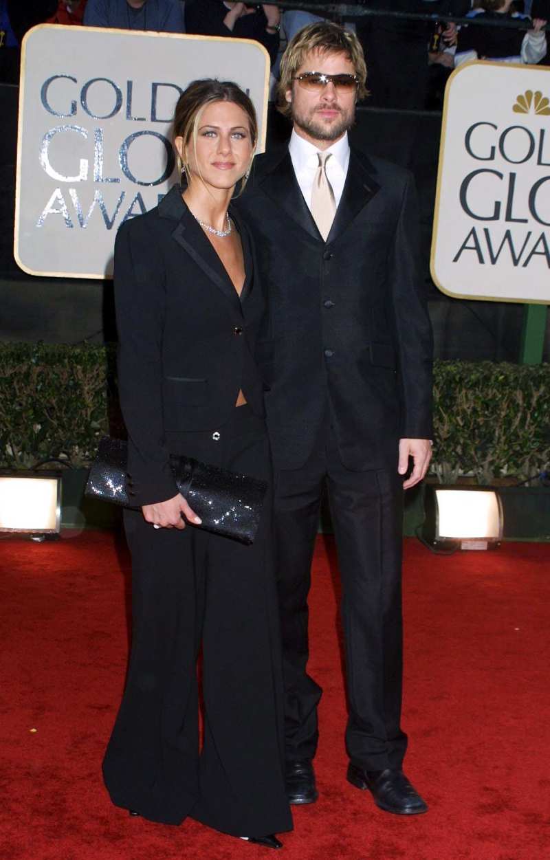 Jennifer Aniston Wearing Black Golden Globes 2002