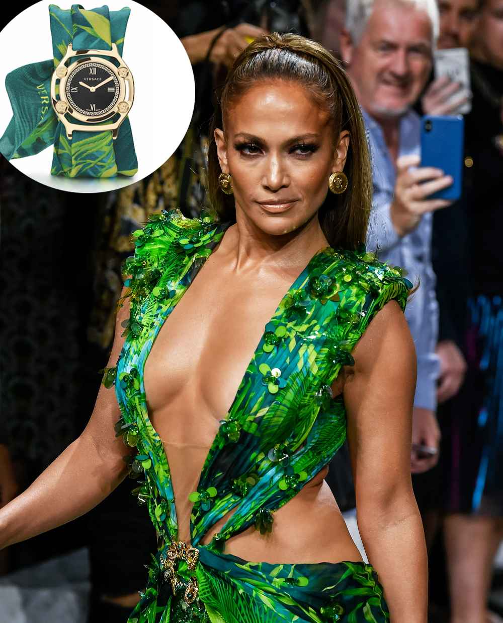 Jennifer Lopez Versace Jungle-Print Dress Watch