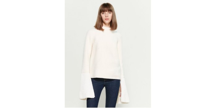 Jill Sander Wool Cashmere-Blend Bell Sleeve Sweater