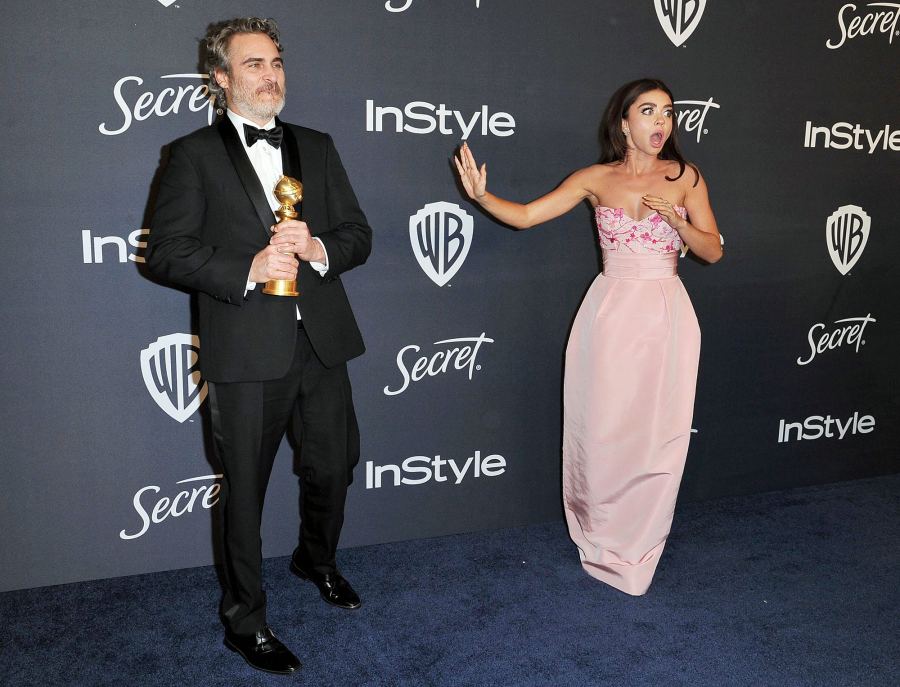 Joaquin Phoenix and Sarah Hyland Golden Globes 2020 After Parties