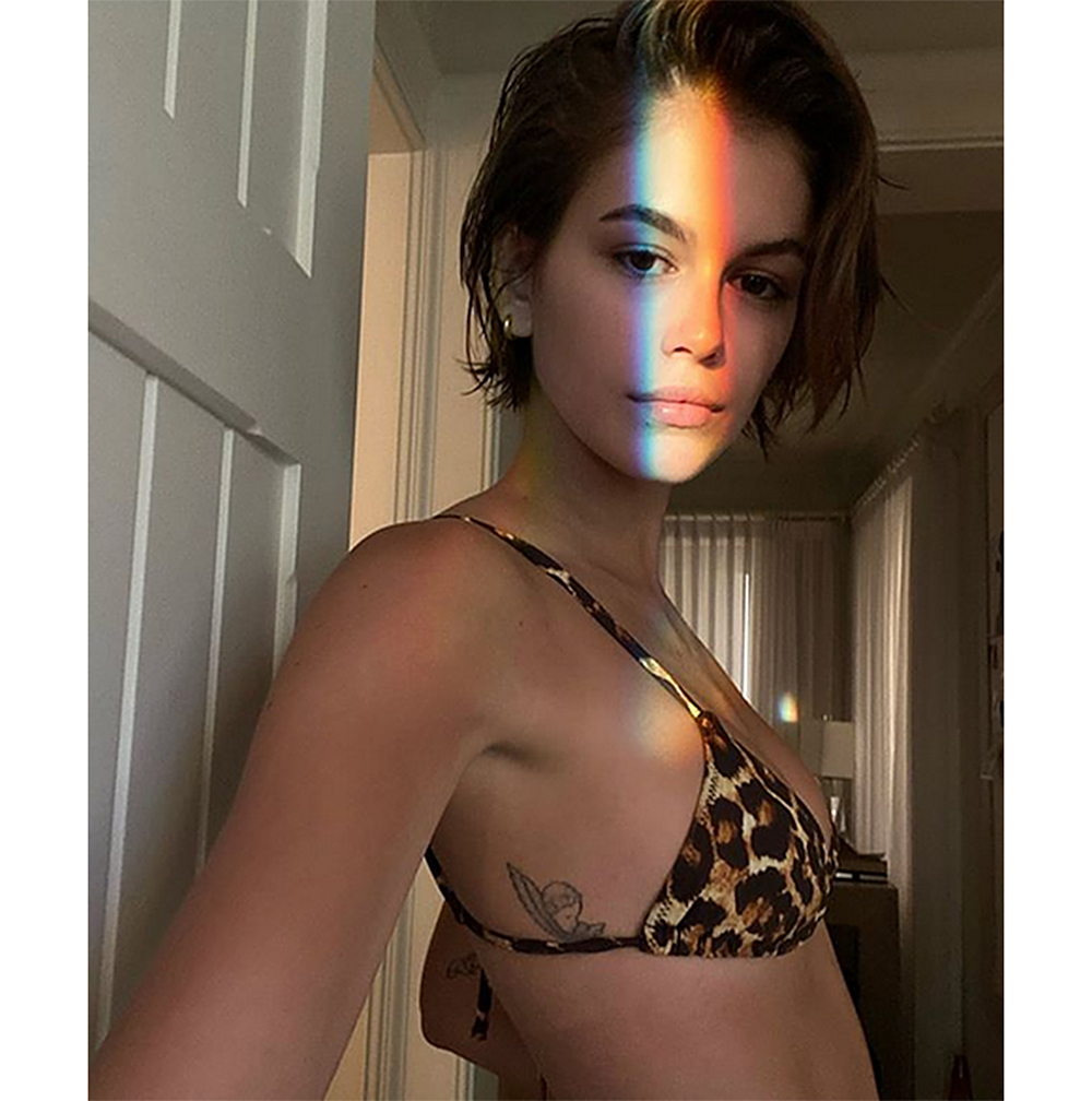 Kaia Gerber Leopard-Print Bikini Instagram