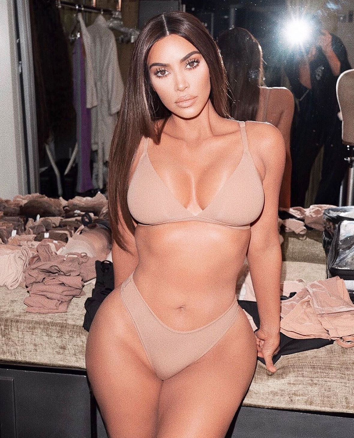Kim Kardashian in Skims Bralette and Underwear Briefs photo image