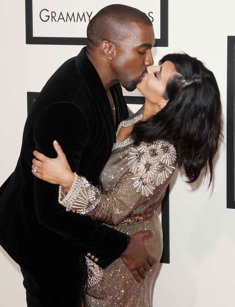 Kim-Kardashian-West,-Kanye-West-PDA-Grammys
