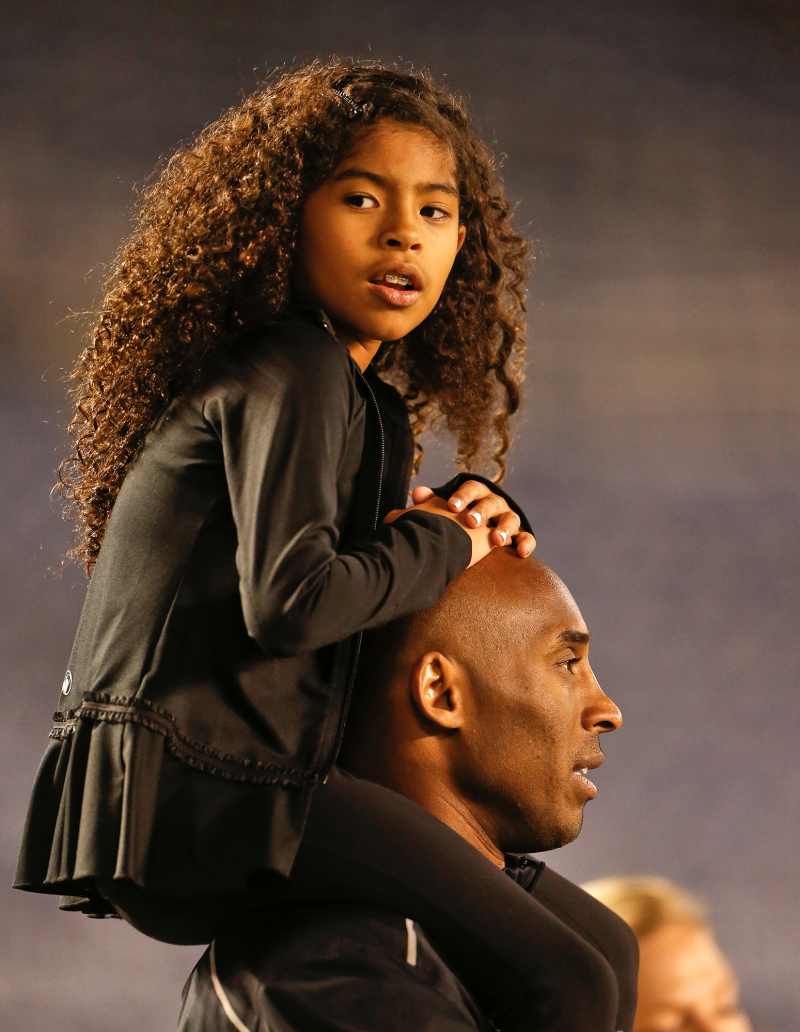 Kobe Bryant Close Bond With Daughter Gianna Sitting on Shoulders