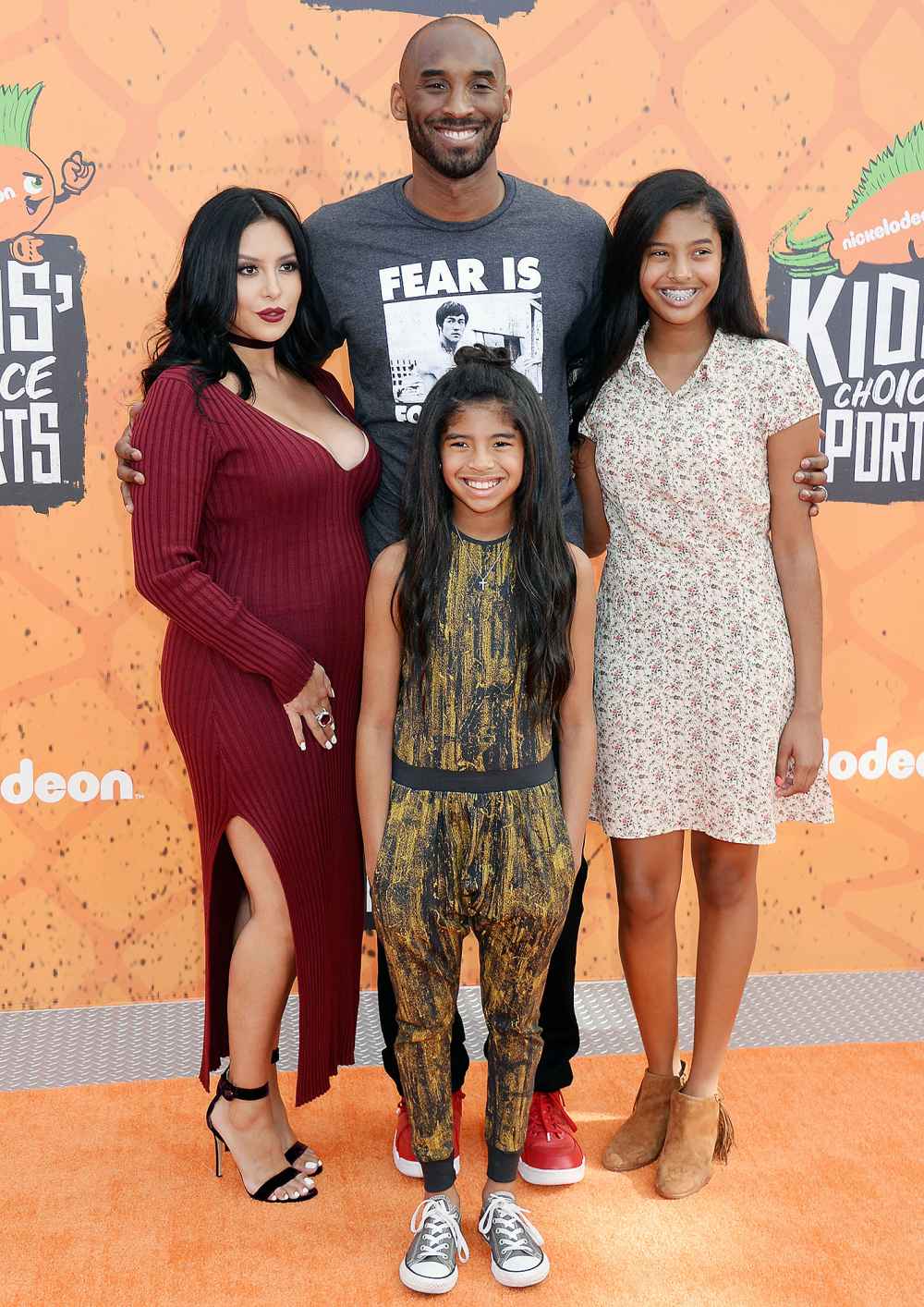 Kobe Bryant with Wife Vanessa and Daughters Natalia and Gianna
