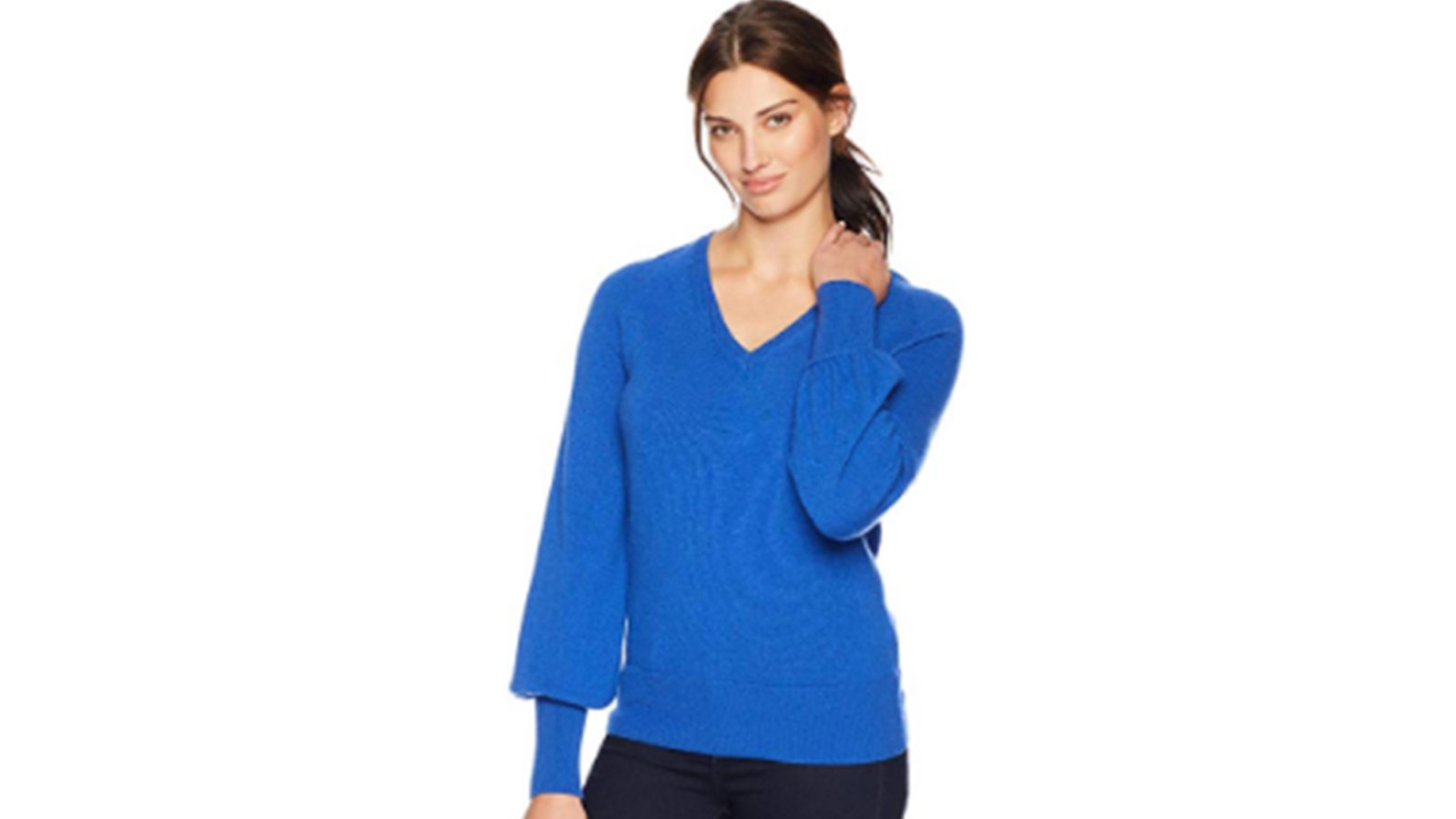 Lark & Ro Women's V-Neck Cashmere Sweater