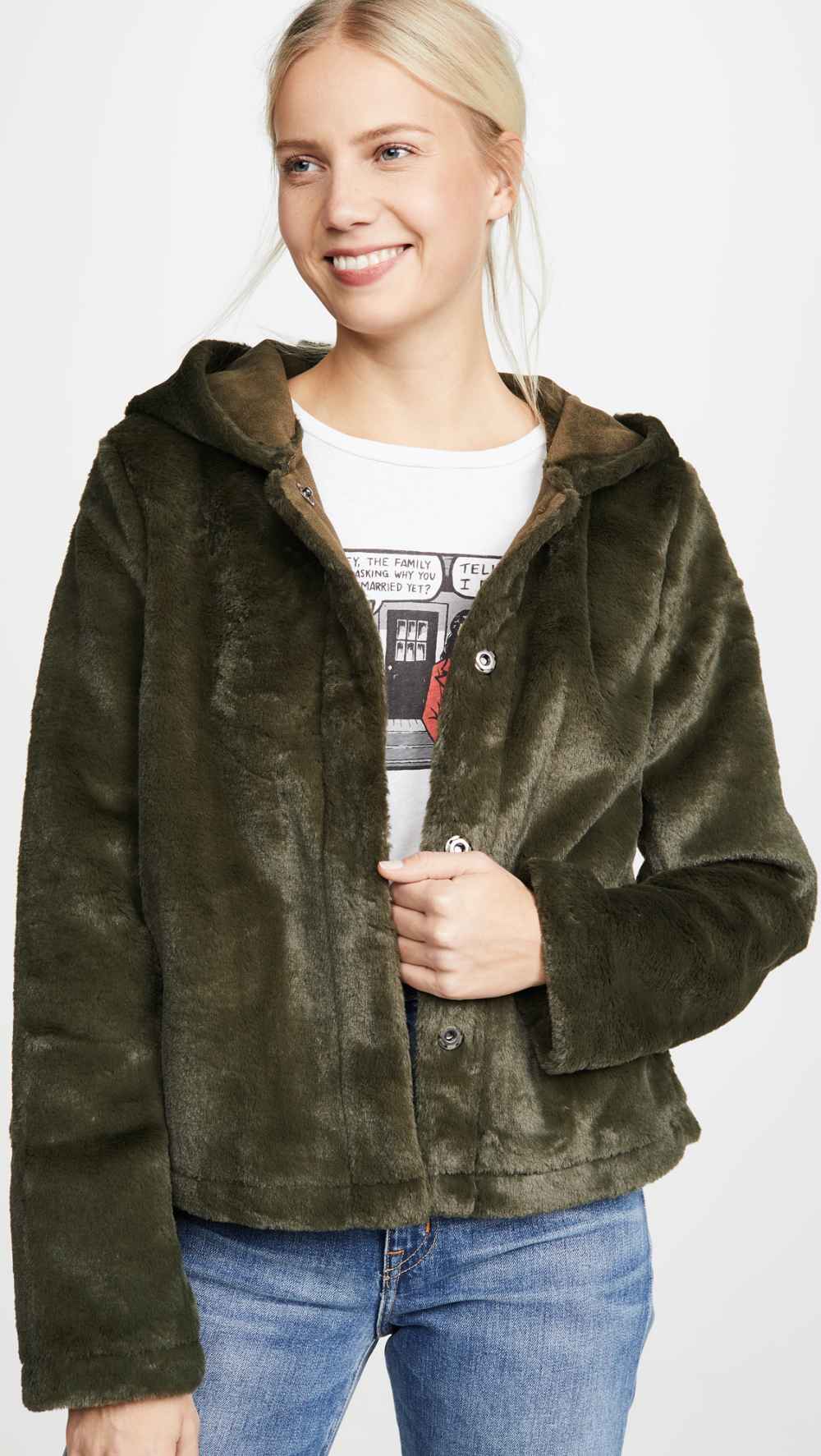 Line & Dot Andi Reversible Faux Fur Jacket