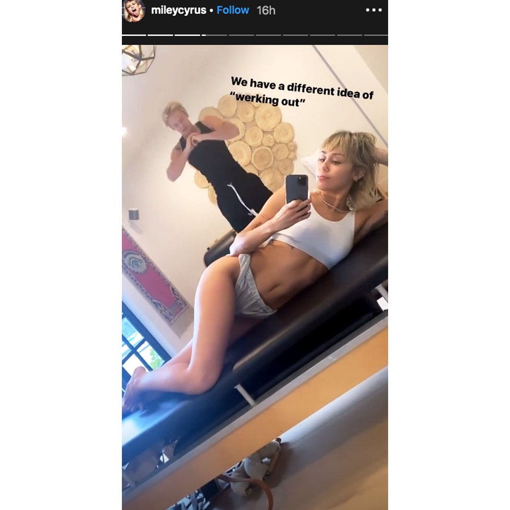 Miley Cyrus Cody Simpson Have a Couples Gym Session