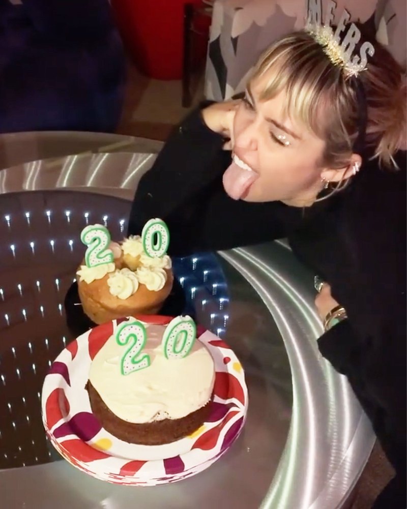 Miley Cyrus Sticking Out Her Tongue How the Stars Celebrated New Years Eve 2020