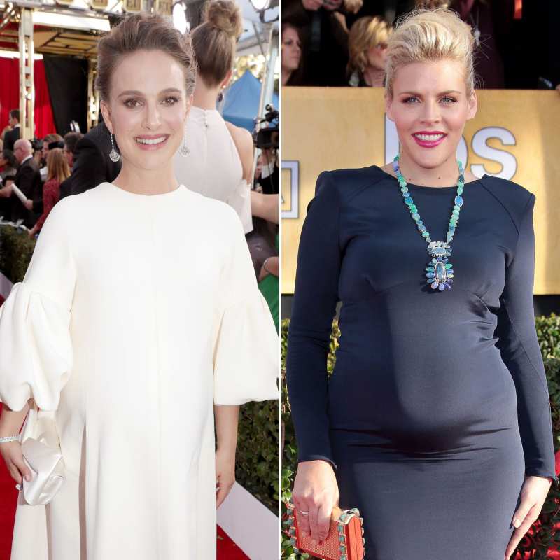 Natalie Portman and Busy Philipps Pregnant Stars Show Baby Bumps at SAG Awards