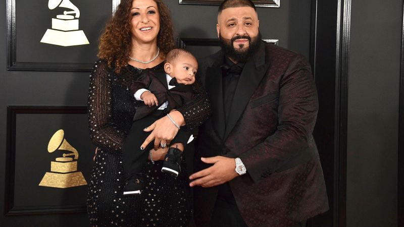 Nicole Tuck Asahd Tuck Khaled and DJ Khaled Stars Who Brought Family Members to the Grammy Awards