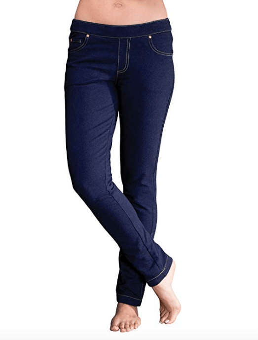 PajamaJeans Women's Petite Skinny Stretch Knit Denim Jeans (Indigo)