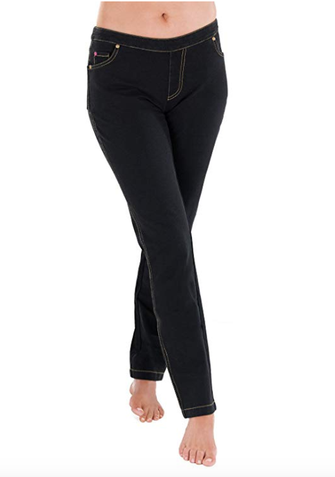 PajamaJeans Women's Petite Skinny Stretch Knit Denim Jeans (New Black)