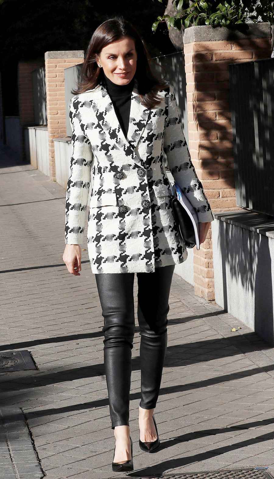 Queen Letizia Houndstooth Blazer January 9, 2020