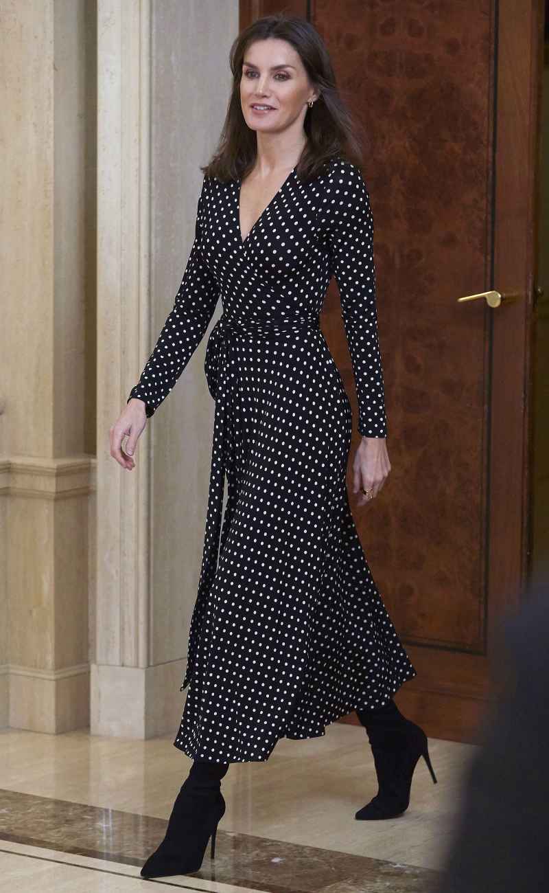 Queen Letizia Polka-Dot Dress January 28, 2020
