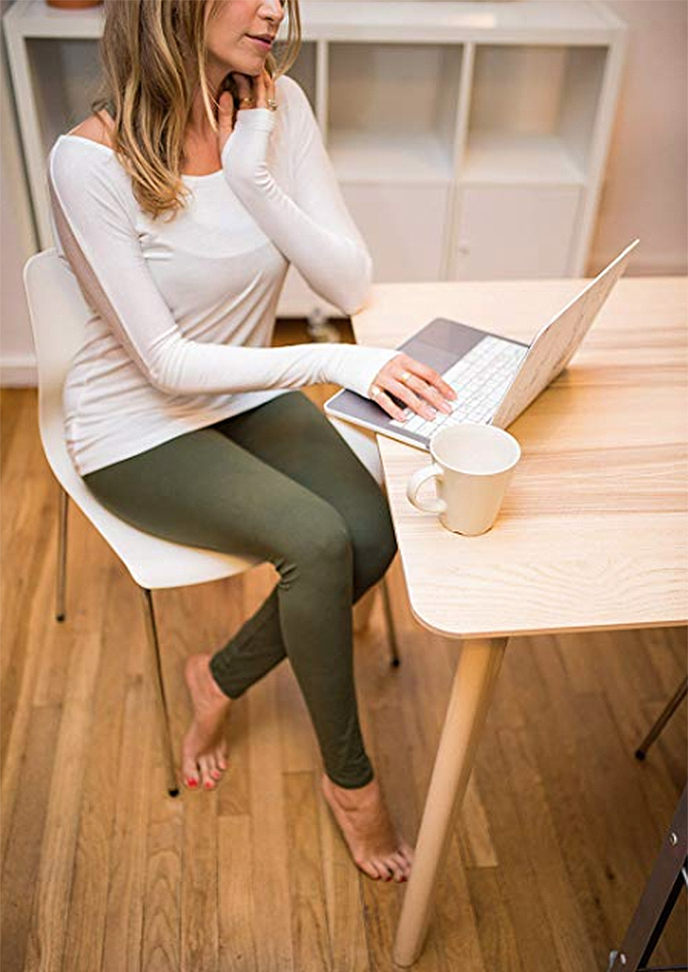 SATINA High Waisted Leggings (Full Length Olive)