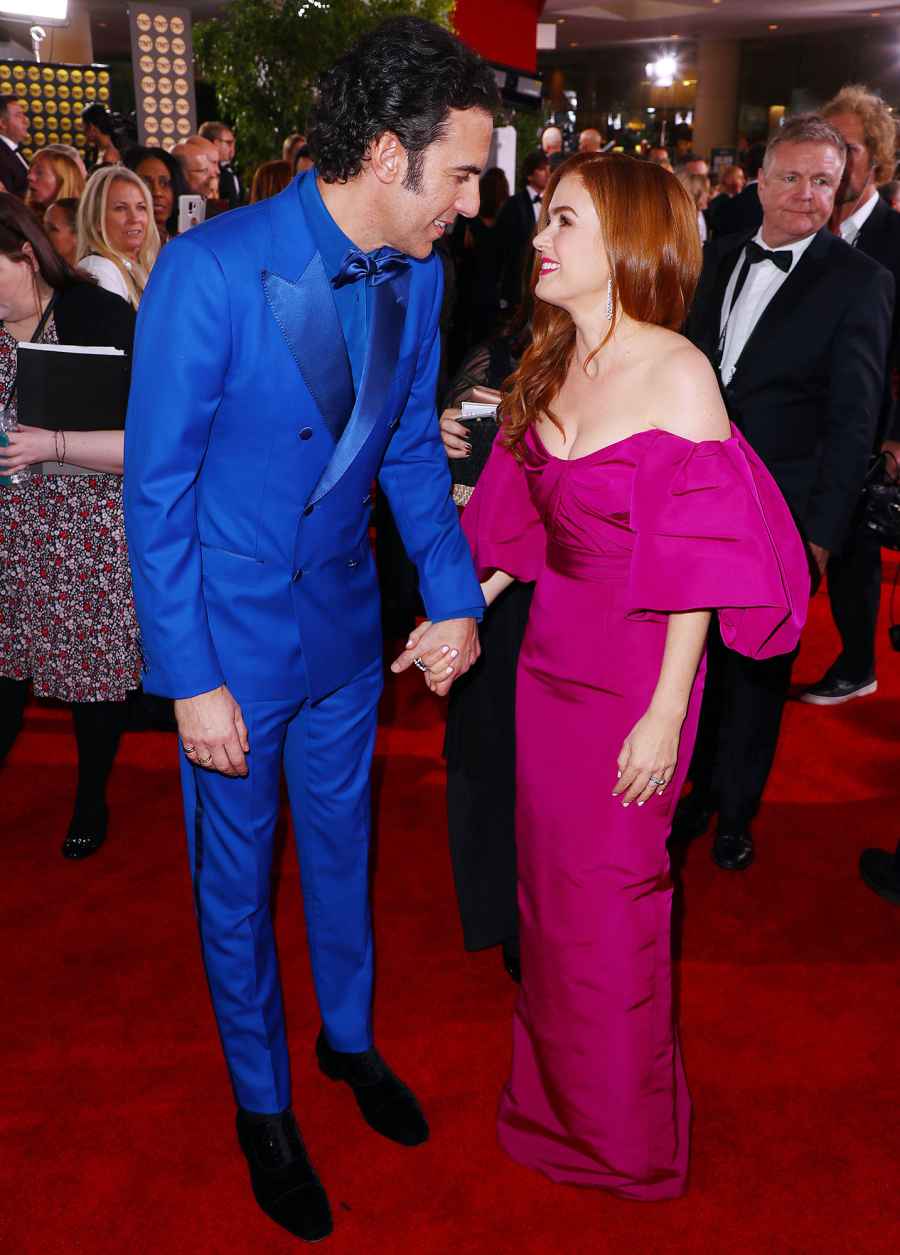 Sacha Baron Cohen and Isla Fisher Holding Hands Inside the Golden Globes 2020