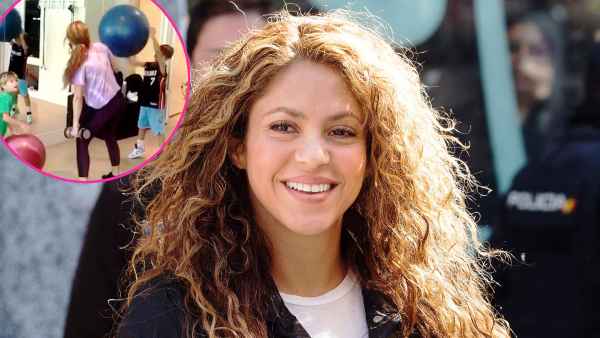 Shakira Sons Throw Exercises Balls Her During Workout