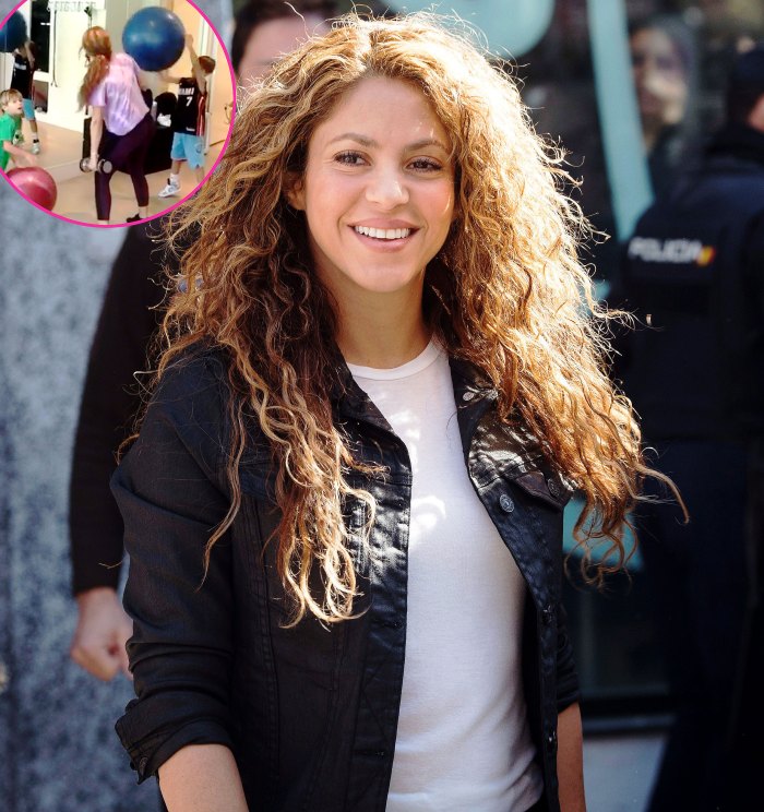 Shakira Sons Throw Exercises Balls Her During Workout