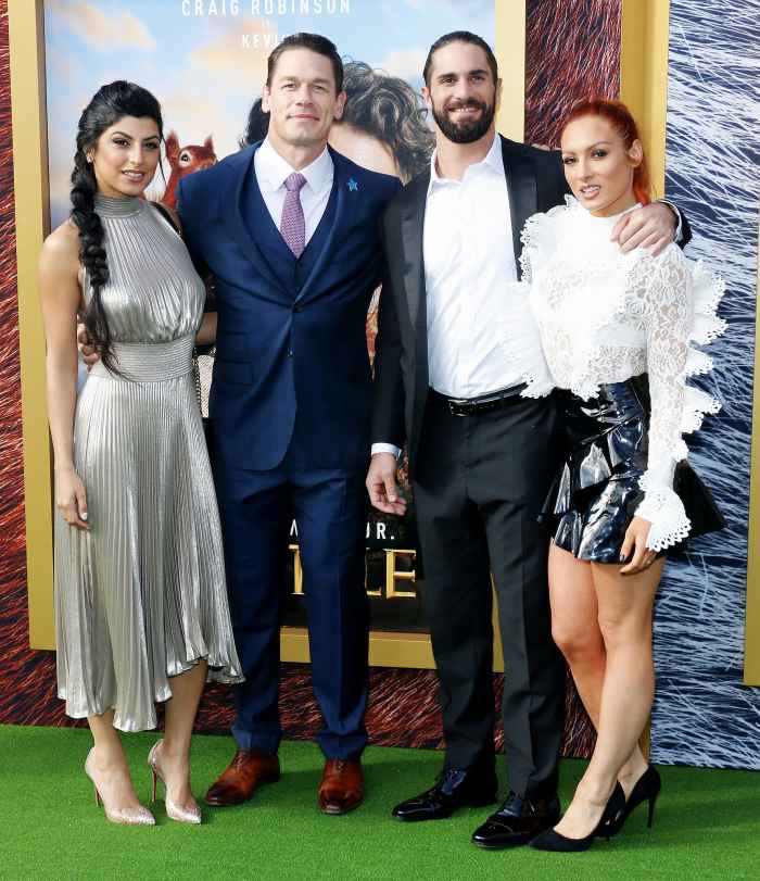 Shay Shariatzadeh, John Cena, Seth Rollins and Becky Lynch