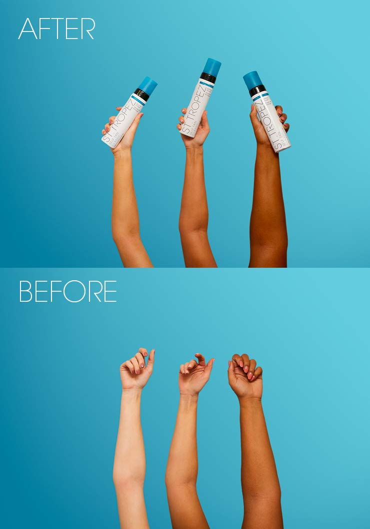 St. Tropez Self Tan Bronzing Mousse, 8 Fl Oz (Before and After)