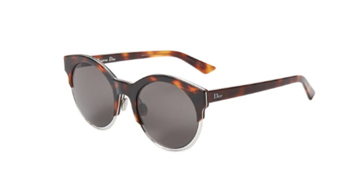 Dior J6A/NR Sideral1 Tortoiseshell-Like & Silver-Tone Cat Eye Sunglasses