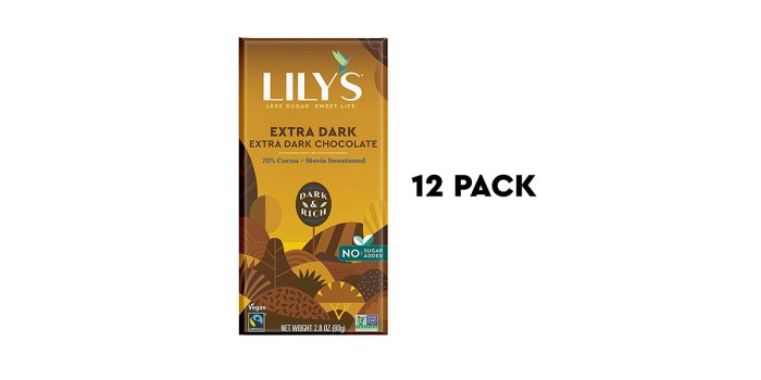 Extra Dark Chocolate Bar by Lily's Sweets