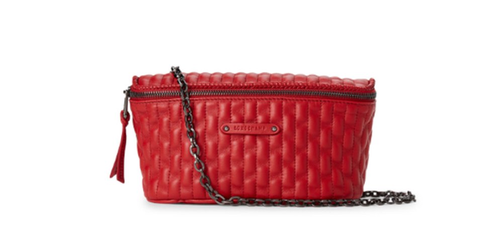 Longchamp Red Amazone Matelass&eacute; Belt Bag