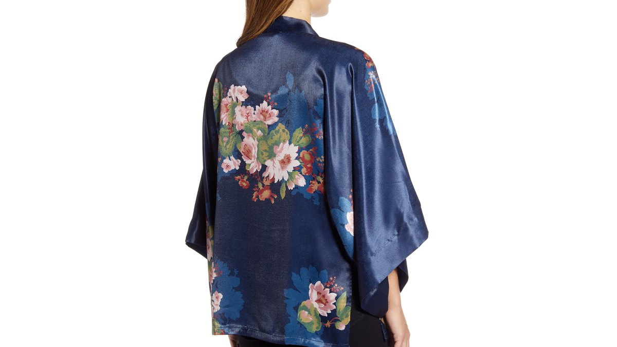 Floral Satin Open Jacket