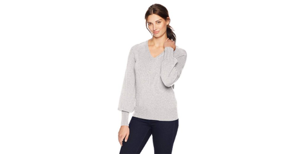 Lark & Ro Women's V-Neck Cashmere Sweater