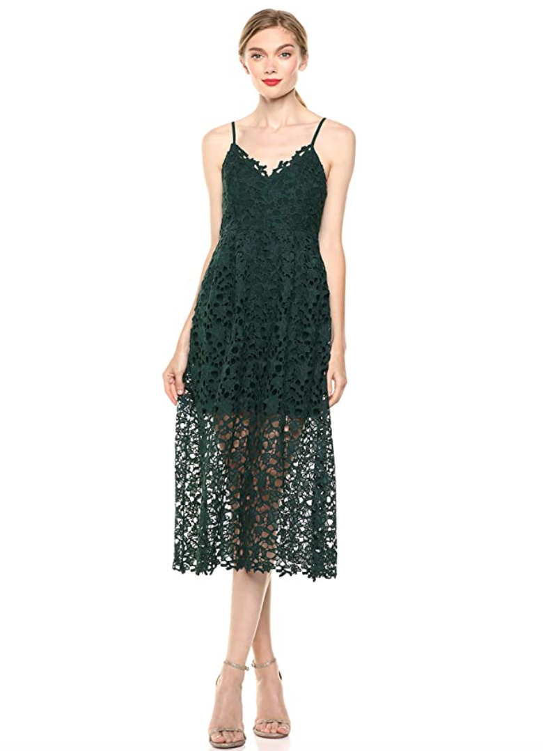 ASTR the Label Lace Midi Dress (Black)
