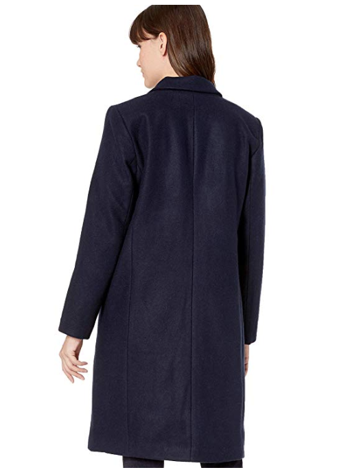 Amazon Essentials Women's Plush Button-Front Coat (Navy)