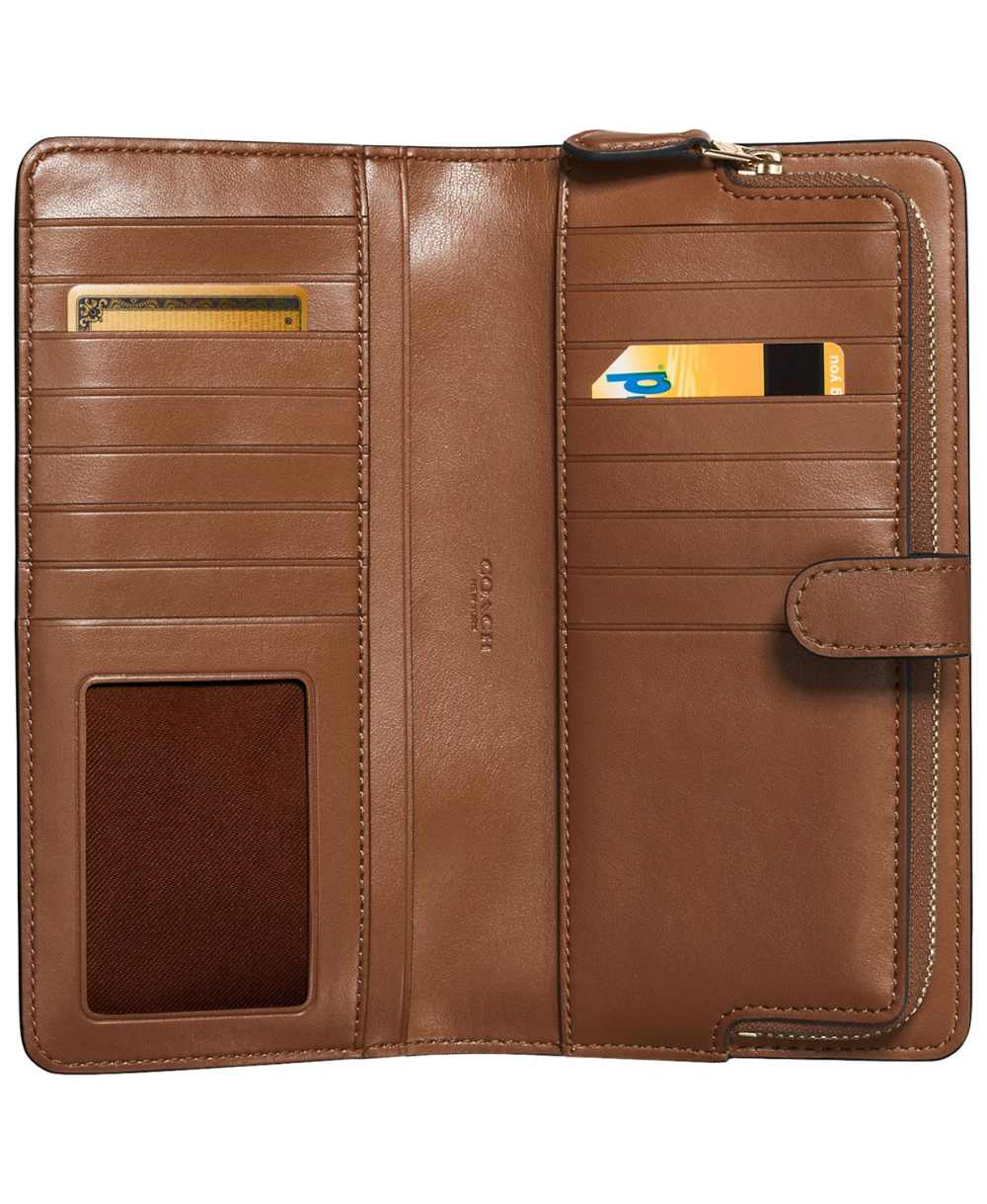 Coach Skinny Wallet in Refined Leather (1941 Saddle/Gold)